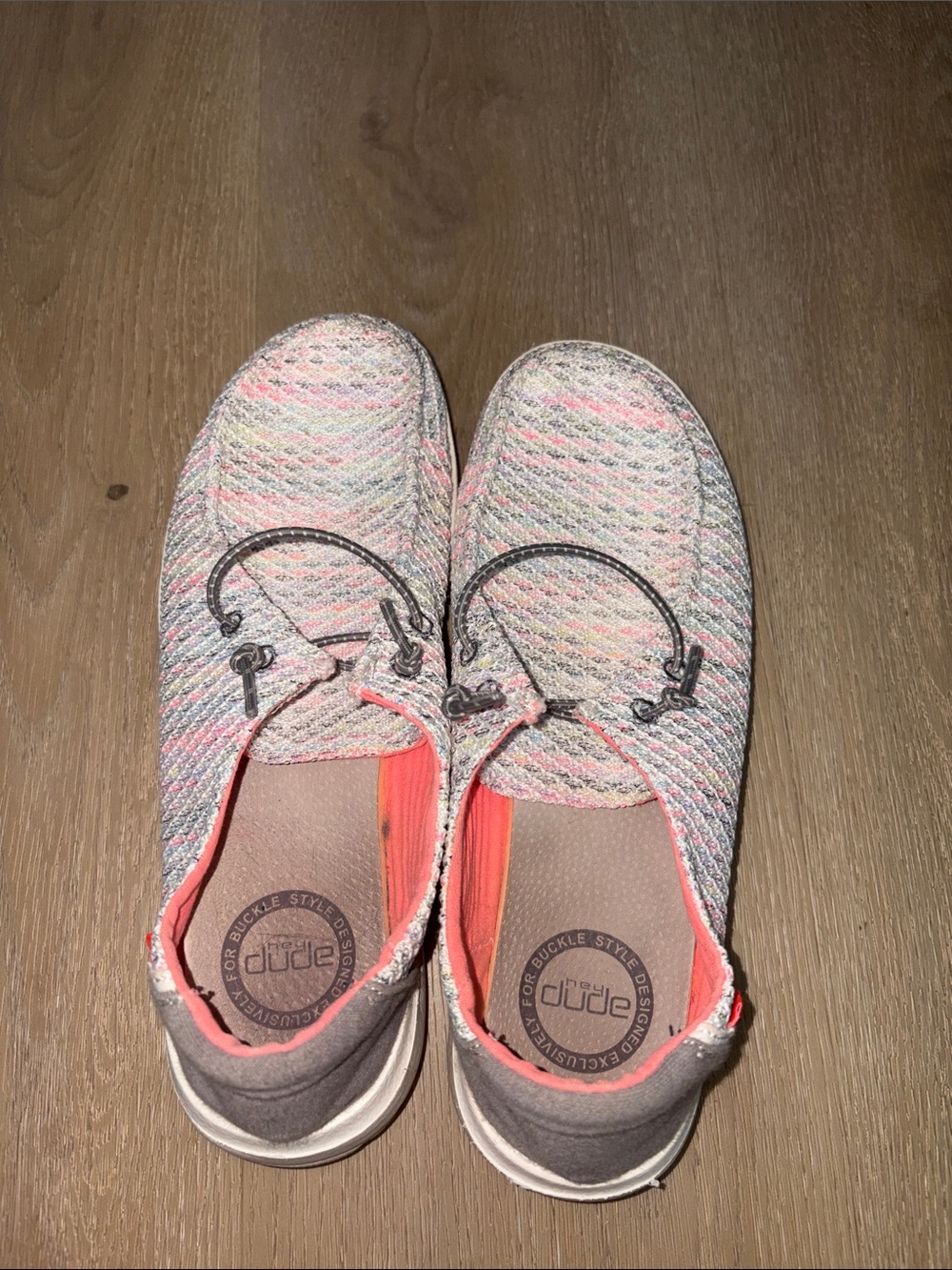 Hey Dude Knit Slip-On Sneakers in Coral Pink Multi